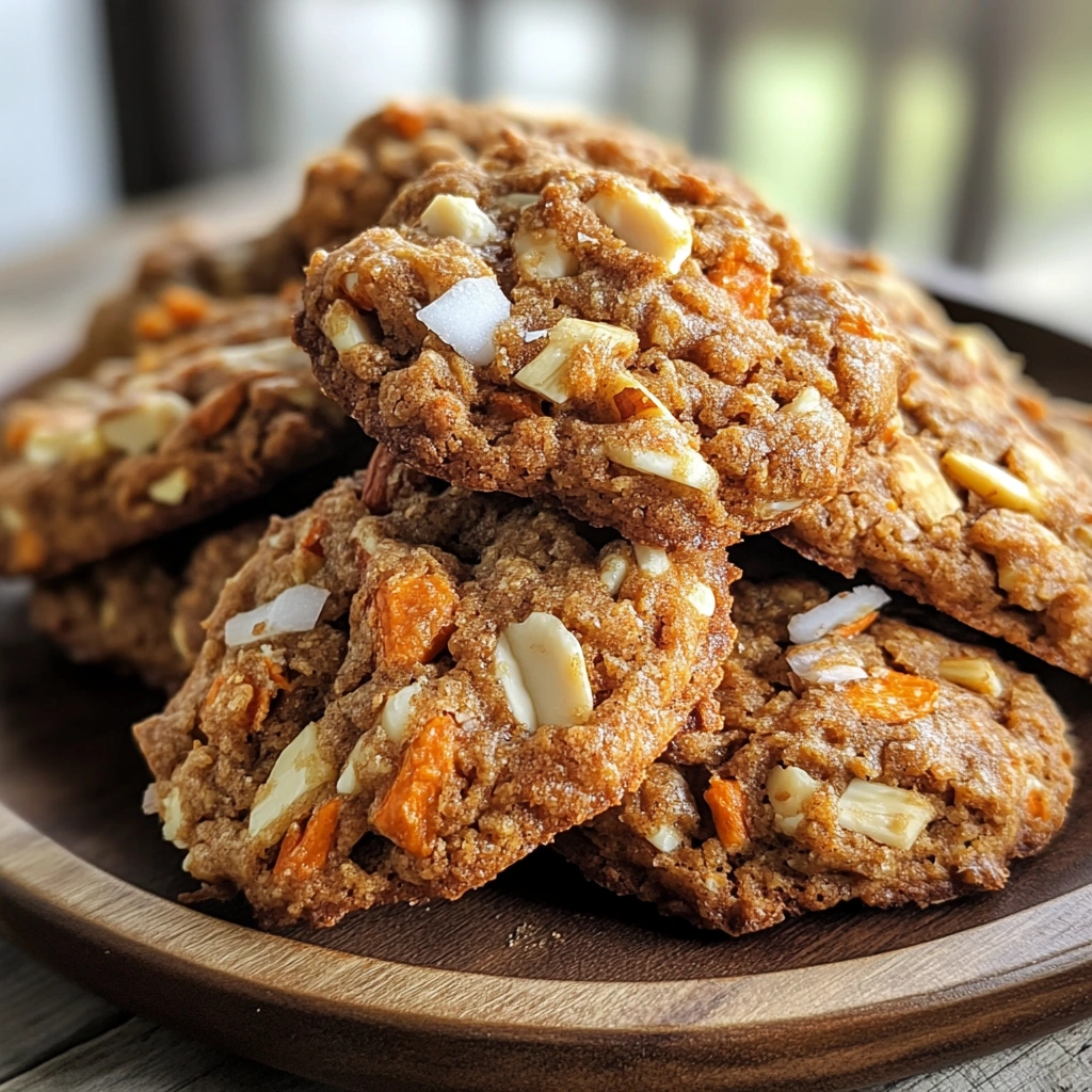 Carrot cake cookies recipe variations with coconut, white chocolate, and pecans