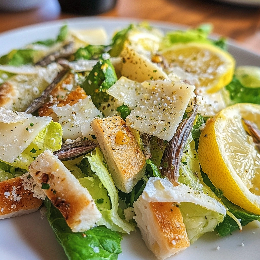 Italian caesar salad with Pecorino Romano and anchovies