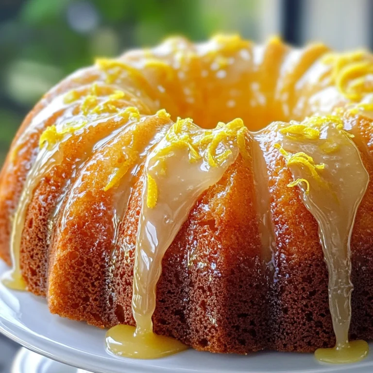 freshly baked lemon bundt cake recipe with lemon glaze
