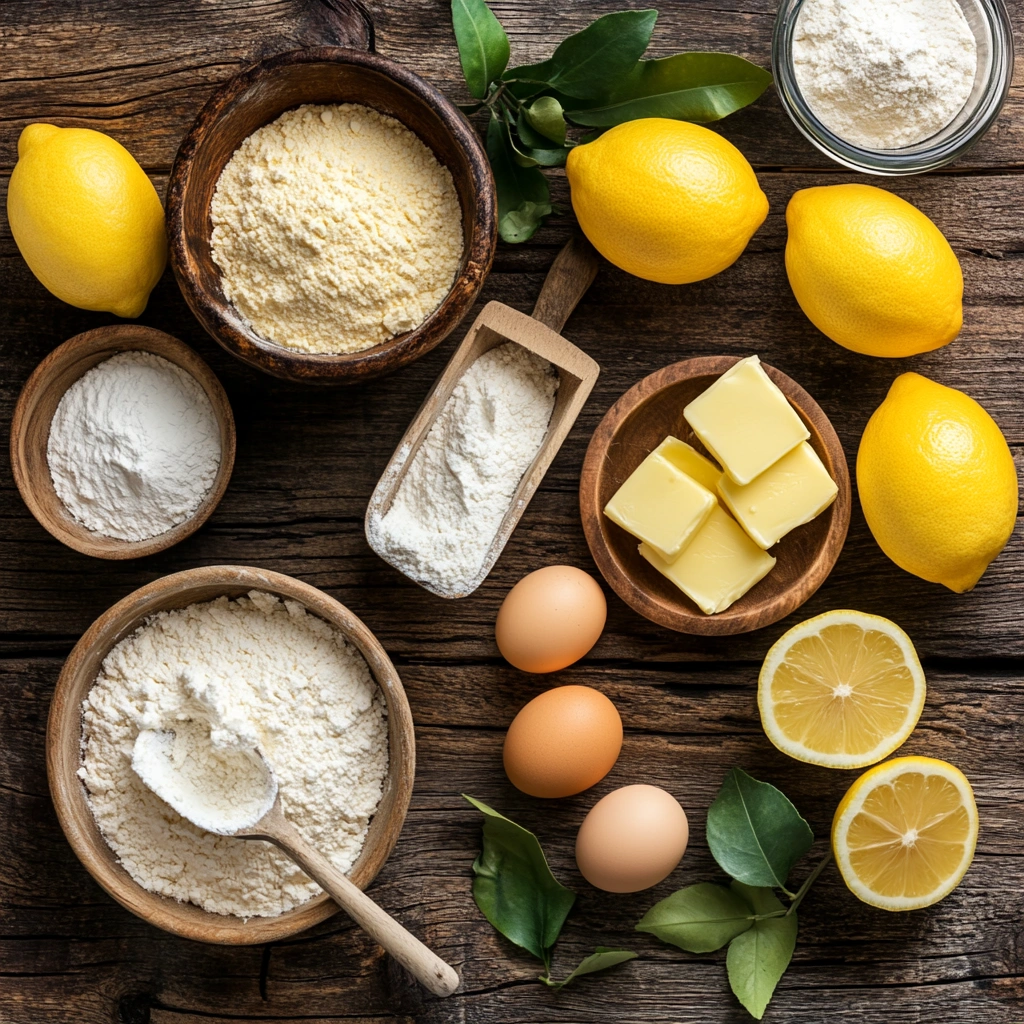 ingredients for a lemon bundt cake recipe