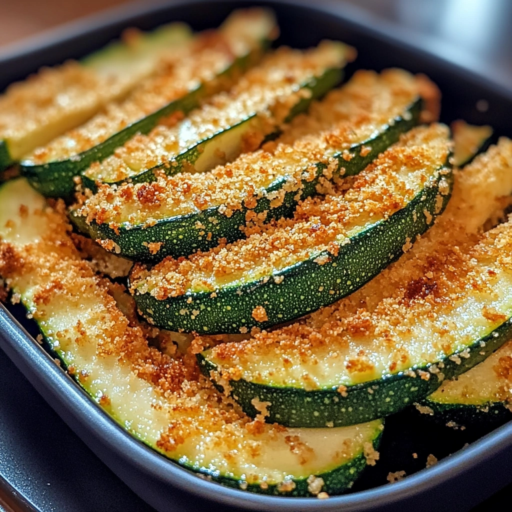 Preparing zucchini fries in air fryer with breadcrumbs