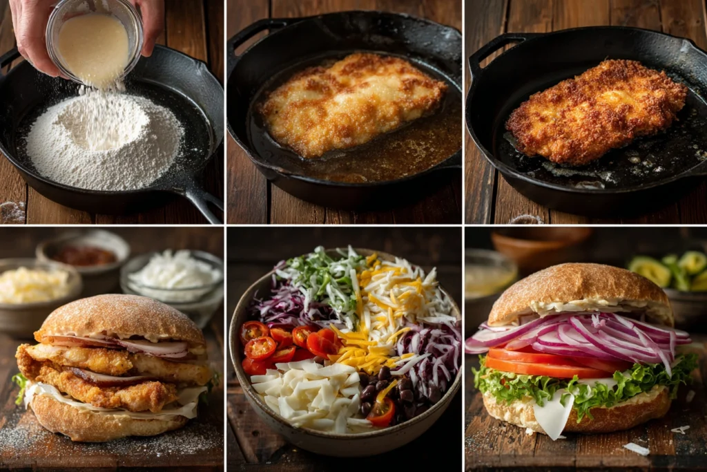 Process of making a crispy chicken sandwich at home