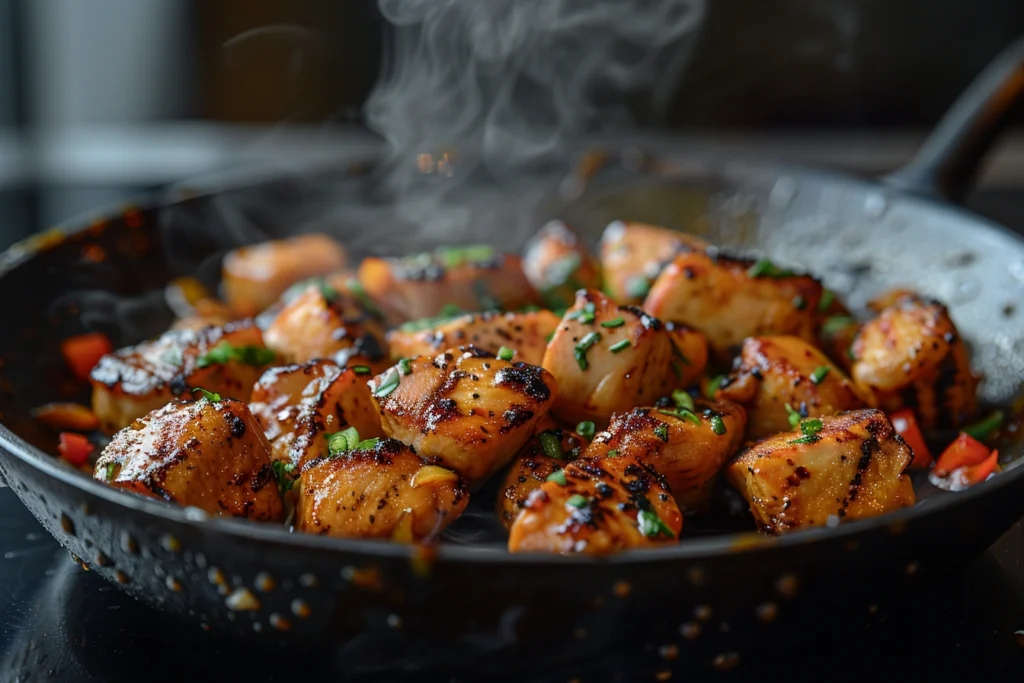 Grilled teriyaki chicken with glaze and char marks